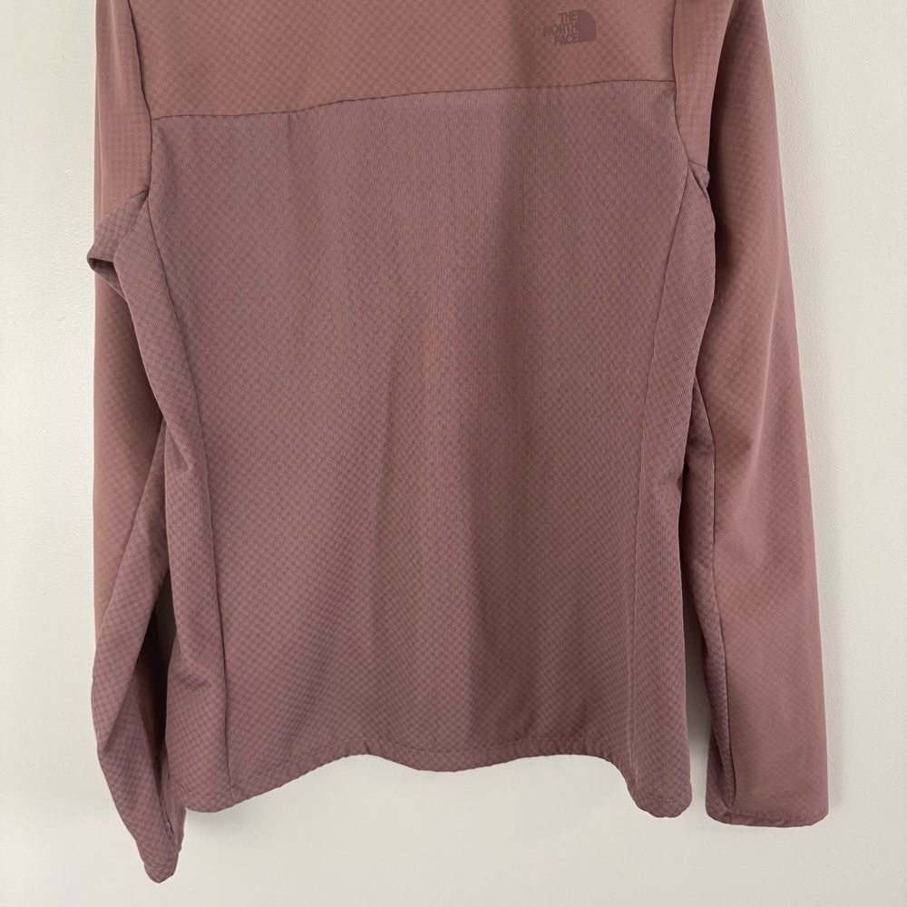 North Face Mauve Zip Up Jacket Women’s Size Medium Fleece Hiking Running - Picture 9 of 11